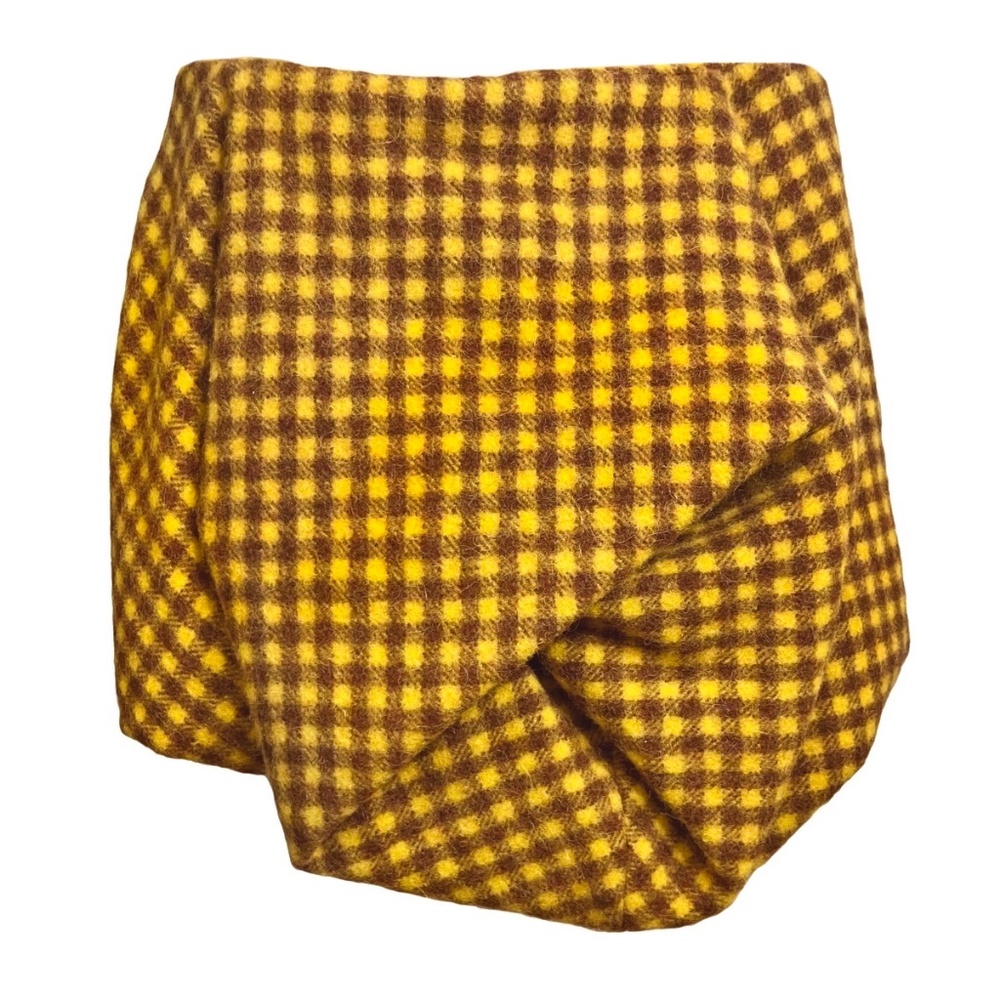 Rick Owens Raisin Plaid Alpaca Wool Scrunch Corset Bustier Top 40/4